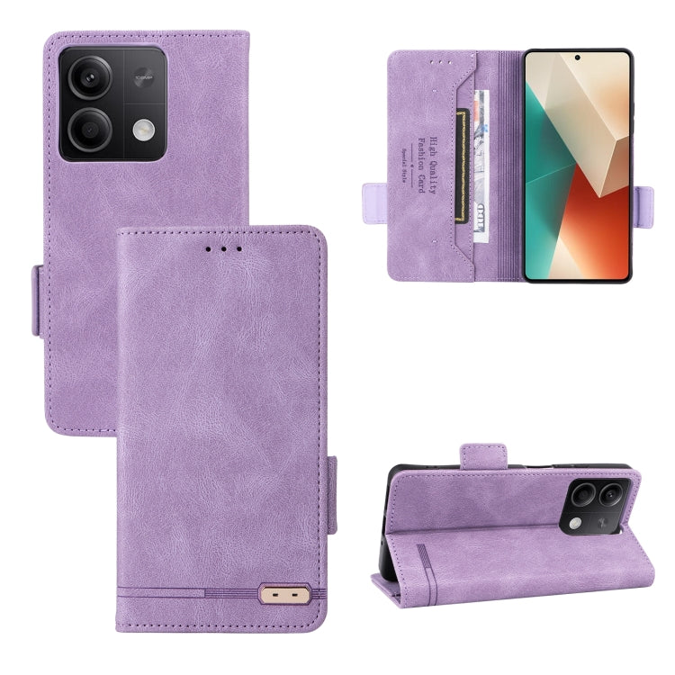 For Xiaomi Redmi Note 13 5G Magnetic Clasp Leather Phone Case(Purple) - Xiaomi Cases by buy2fix | Online Shopping UK | buy2fix