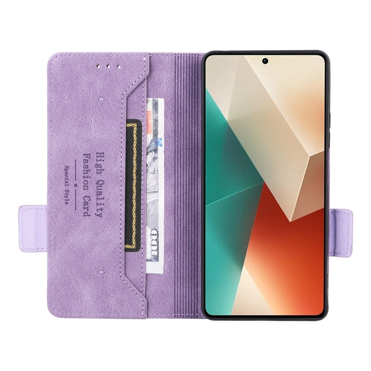 For Xiaomi Redmi Note 13 5G Magnetic Clasp Leather Phone Case(Purple) - Xiaomi Cases by buy2fix | Online Shopping UK | buy2fix