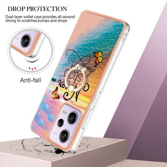 For Xiaomi Redmi Note 12 Pro 5G Global Electroplating IMD TPU Phone Case with Ring(Dream Butterfly) by buy2fix