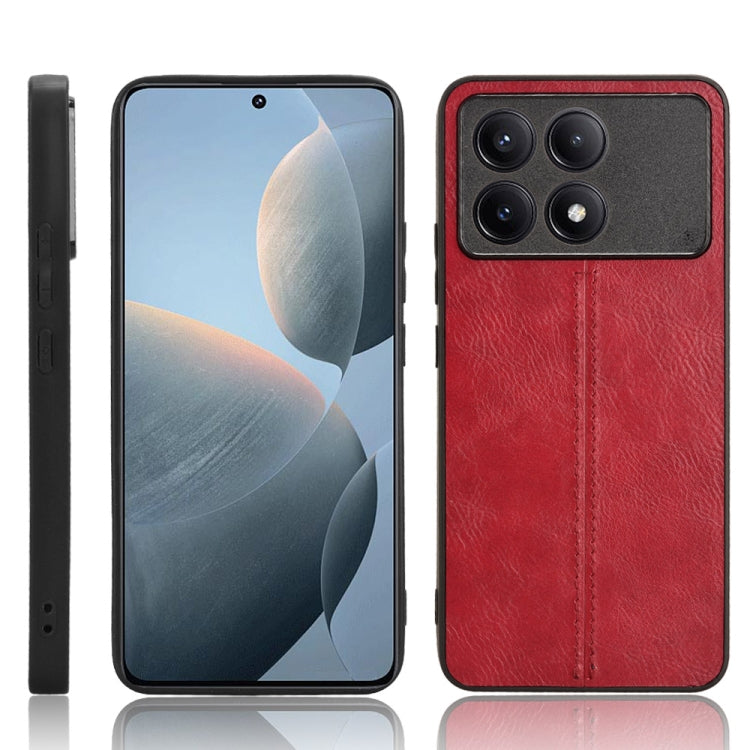 For Xiaomi Redmi K70 / K70 Pro Sewing Cow Pattern Skin PC + PU + TPU Phone Case(Red) - Xiaomi Cases by buy2fix | Online Shopping UK | buy2fix