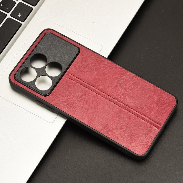 For Xiaomi Redmi K70 / K70 Pro Sewing Cow Pattern Skin PC + PU + TPU Phone Case(Red) - Xiaomi Cases by buy2fix | Online Shopping UK | buy2fix