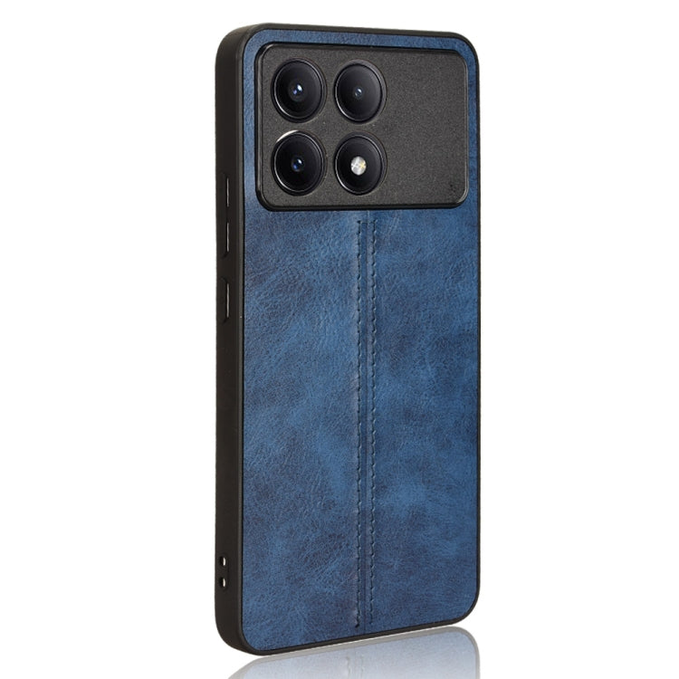 For Xiaomi Redmi K70 / K70 Pro Sewing Cow Pattern Skin PC + PU + TPU Phone Case(Blue) - Xiaomi Cases by buy2fix | Online Shopping UK | buy2fix