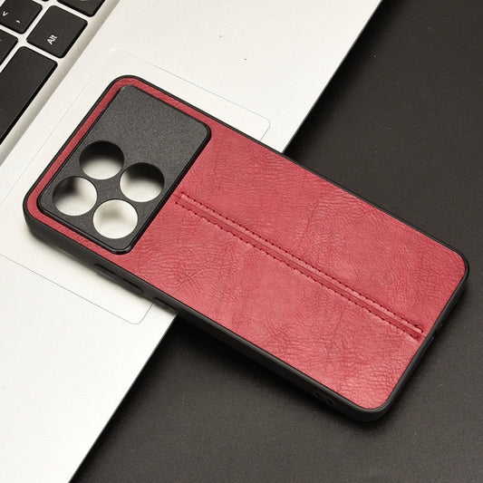 For Xiaomi Redmi K70E Sewing Cow Pattern Skin PC + PU + TPU Phone Case(Red) by buy2fix