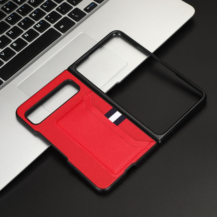For Google Pixel Fold Litchi Texture Card Slots Back Cover Phone Case(Red) by buy2fix