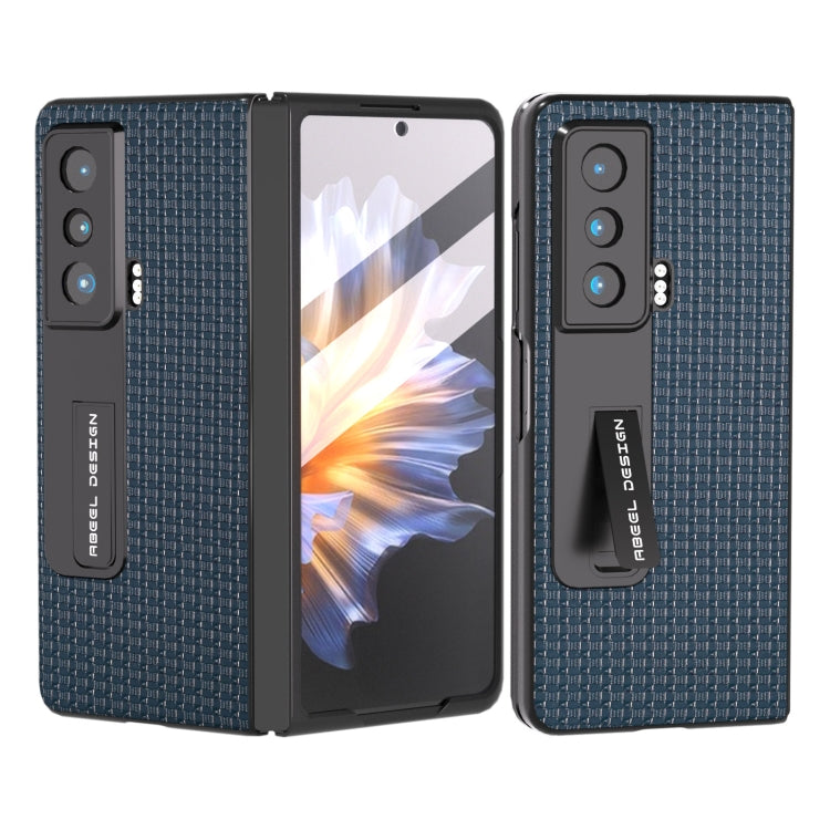 For Honor Magic Vs ABEEL Integrated Genuine Leather Luxury Series Phone Case with Holder(Royal Blue) - Honor Cases by buy2fix | Online Shopping UK | buy2fix