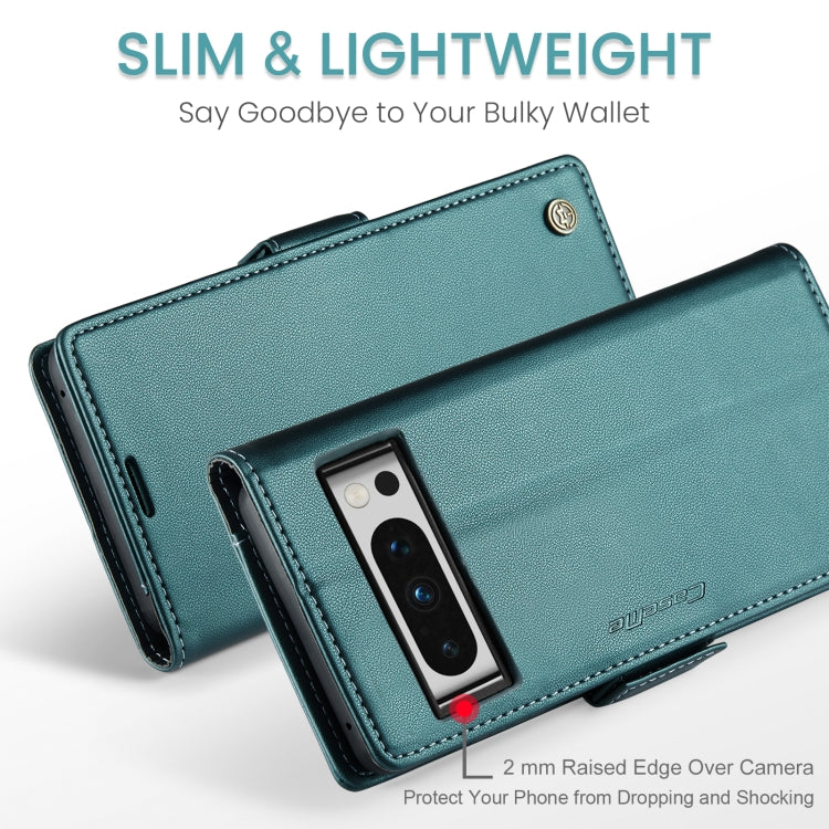 For Google Pixel 8 Pro CaseMe 023 Butterfly Buckle Litchi Texture RFID Anti-theft Leather Phone Case(Pearly Blue) - Google Cases by CaseMe | Online Shopping UK | buy2fix