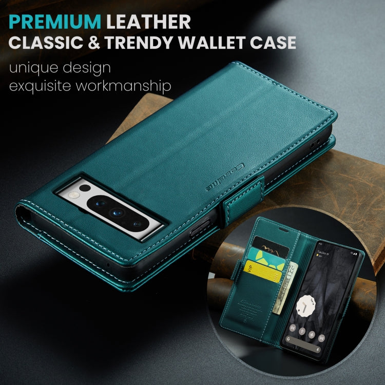For Google Pixel 8 Pro CaseMe 023 Butterfly Buckle Litchi Texture RFID Anti-theft Leather Phone Case(Pearly Blue) - Google Cases by CaseMe | Online Shopping UK | buy2fix