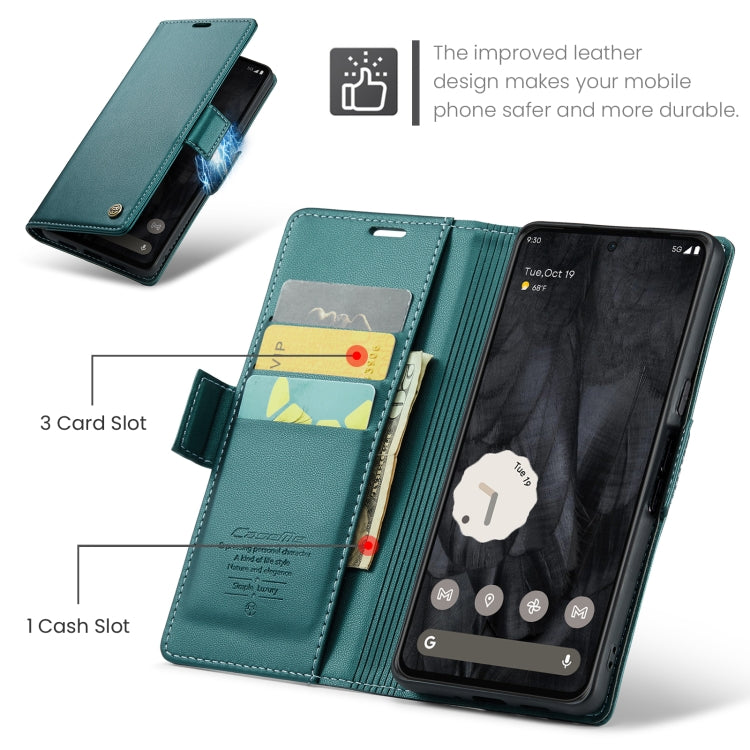 For Google Pixel 8 Pro CaseMe 023 Butterfly Buckle Litchi Texture RFID Anti-theft Leather Phone Case(Pearly Blue) - Google Cases by CaseMe | Online Shopping UK | buy2fix