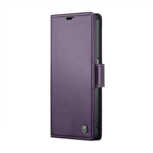 For OPPO A57 4G Global/A57s 4G Global CaseMe 023 Butterfly Buckle Litchi Texture RFID Anti-theft Leather Phone Case(Pearly Purple) by CaseMe