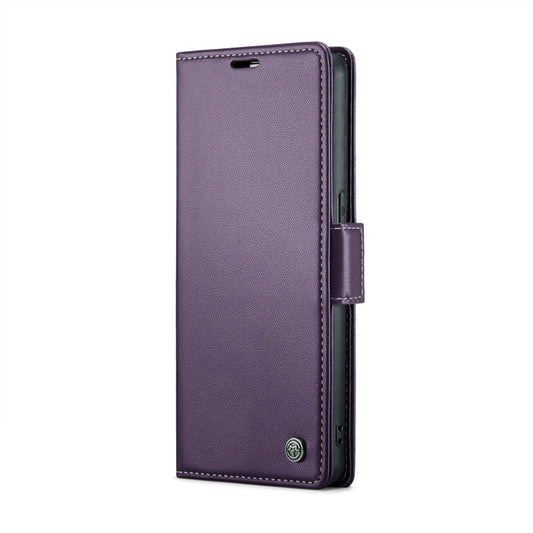 For OPPO Reno8 Pro 5G Global CaseMe 023 Butterfly Buckle Litchi Texture RFID Anti-theft Leather Phone Case(Pearly Purple) by CaseMe