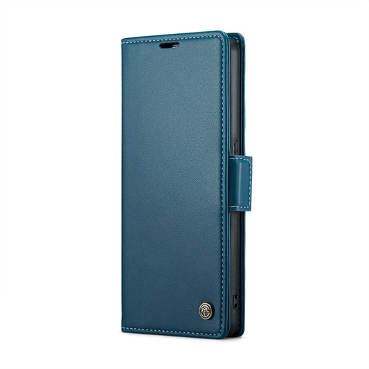 For OPPO Reno8 Lite Global CaseMe 023 Butterfly Buckle Litchi Texture RFID Anti-theft Leather Phone Case(Blue) by CaseMe