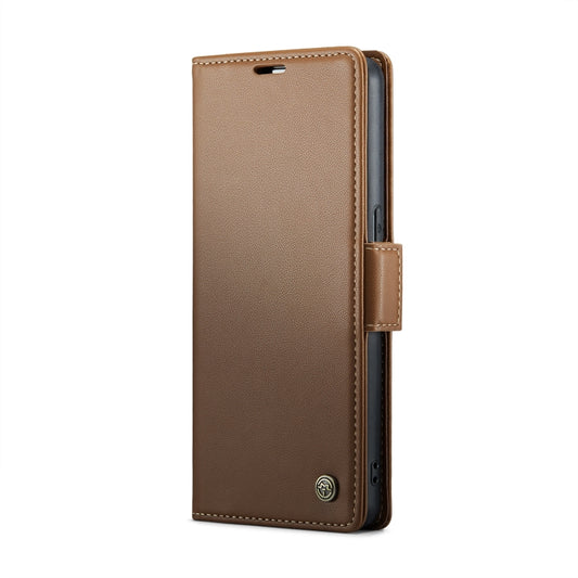 For OPPO Reno7 4G Indonesia/F21 Pro 4G/Reno8 4G CaseMe 023 Butterfly Buckle Litchi Texture RFID Anti-theft Leather Phone Case(Brown) by CaseMe