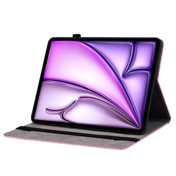 For iPad Air 11 2025 / 2024 Butterfly Rose Embossed Leather Smart Tablet Case(Pink) - iPad Air 11 2025 / 2024 Cases by buy2fix | Online Shopping UK | buy2fix