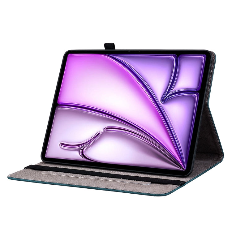 For iPad Air 11 2025 / 2024 Butterfly Rose Embossed Leather Smart Tablet Case(Dark Blue) - iPad Air 11 2025 / 2024 Cases by buy2fix | Online Shopping UK | buy2fix