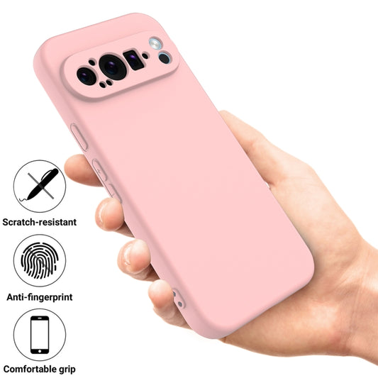 For Google Pixel 9 Pro Pure Color Liquid Silicone Shockproof Phone Case(Pink) by buy2fix