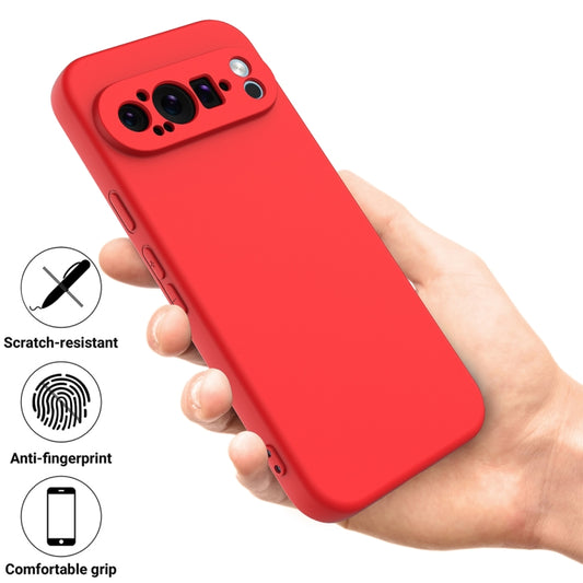 For Google Pixel 9 Pro XL Pure Color Liquid Silicone Shockproof Phone Case(Red) by buy2fix
