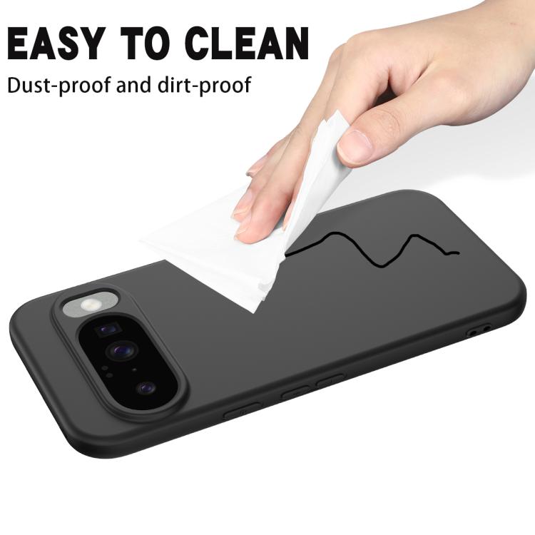 For Google Pixel 10 Pure Color Liquid Silicone Shockproof Phone Case(Black) - Google Cases by buy2fix | Online Shopping UK | buy2fix