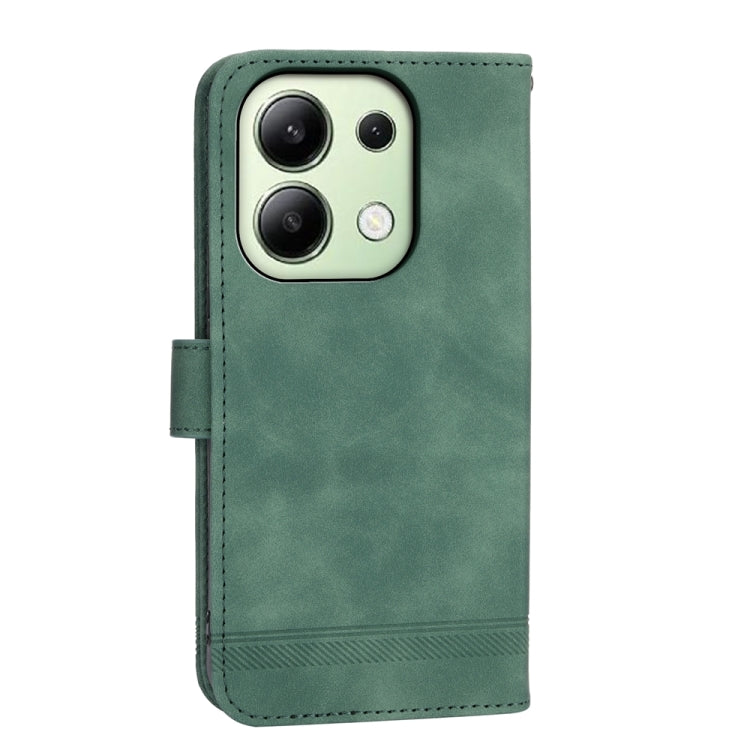 For Xiaomi Redmi Note13 4G Dierfeng Dream Line TPU + PU Leather Phone Case(Green) - Xiaomi Cases by buy2fix | Online Shopping UK | buy2fix