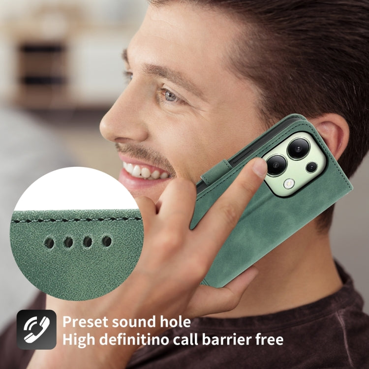 For Xiaomi Redmi Note13 4G Dierfeng Dream Line TPU + PU Leather Phone Case(Green) - Xiaomi Cases by buy2fix | Online Shopping UK | buy2fix