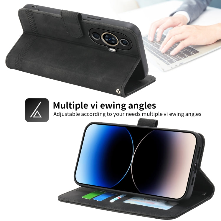 For Huawei nova 11 Dierfeng Dream Line TPU Hybrid PU Leather Phone Case(Black) - Huawei Cases by buy2fix | Online Shopping UK | buy2fix