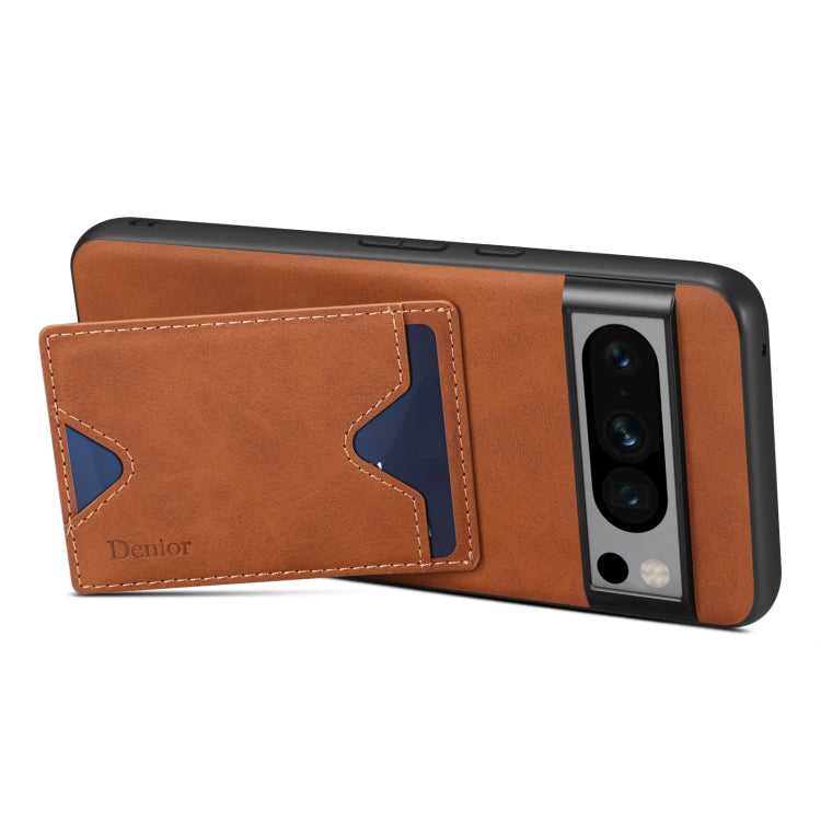 For Google Pixel 8 Denior PU Back Cover Card Slot Holder Phone Case(Red) - Google Cases by Denior | Online Shopping UK | buy2fix