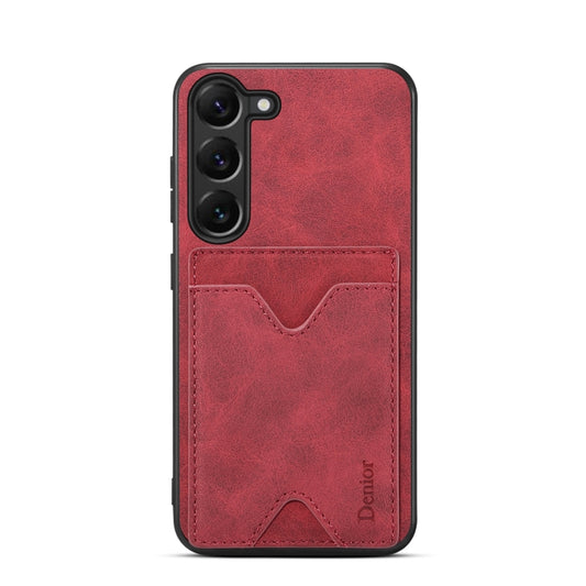 For Samsung Galaxy S24 5G Denior PU Back Cover Card Slot Holder Phone Case(Red) - Galaxy S24 5G Cases by Denior | Online Shopping UK | buy2fix