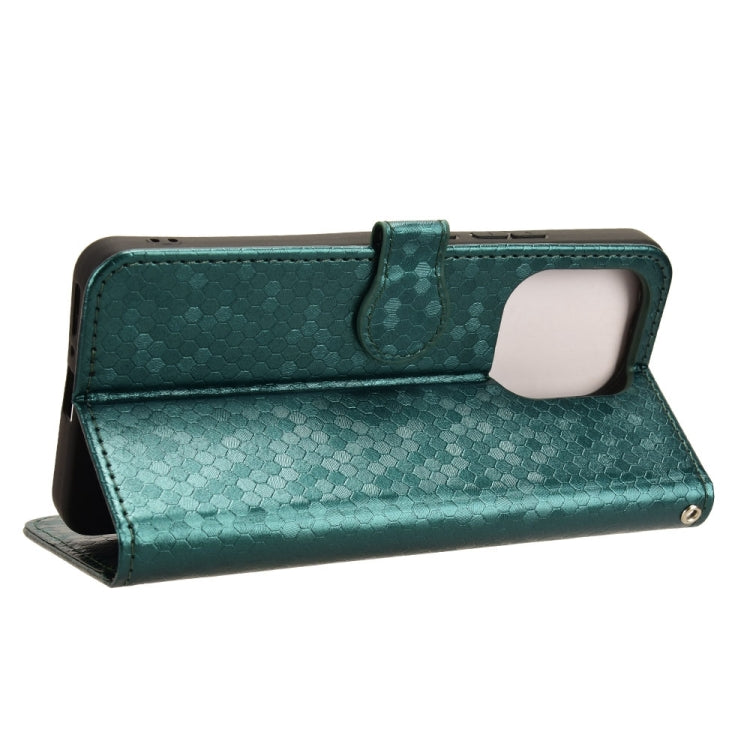For Xiaomi Redmi Note 13 4G Honeycomb Dot Texture Leather Phone Case(Green) - Xiaomi Cases by buy2fix | Online Shopping UK | buy2fix