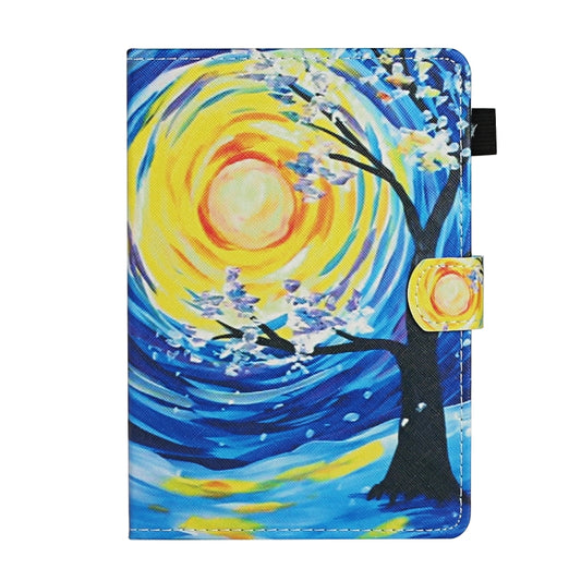 For 8 inch Universal Tablet PC Colored Drawing Pattern Horizontal Flip Leather Case with Holder & Card Slots(Starry Sky Tree) - 8 inch by buy2fix | Online Shopping UK | buy2fix