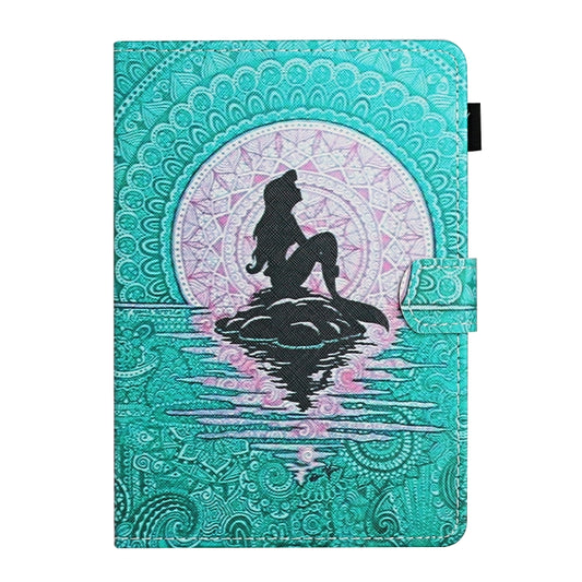 For 10 inch Universal Tablet PC Colored Drawing Pattern Horizontal Flip Leather Case with Holder & Card Slots(Mermaid) - 10 - 11 inch by buy2fix | Online Shopping UK | buy2fix