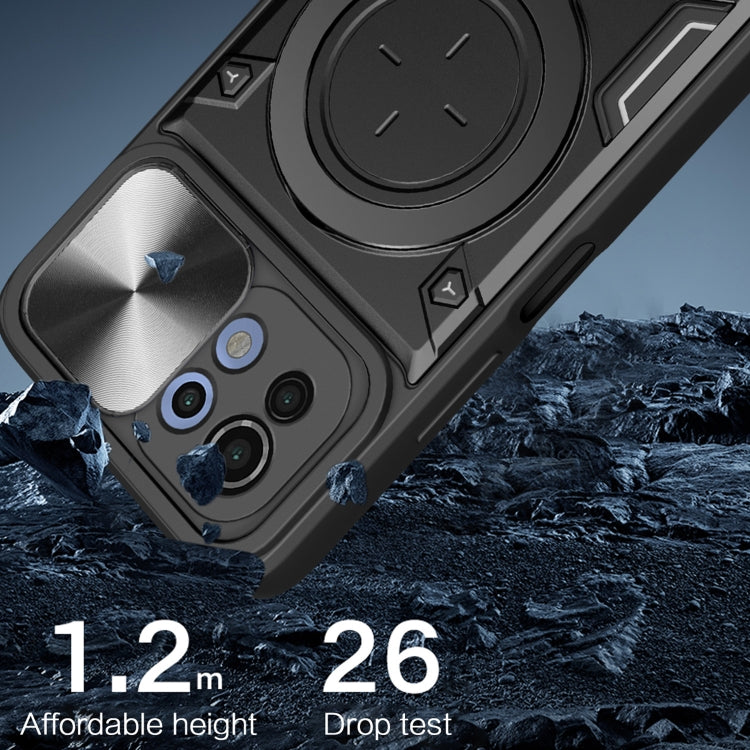 For Xiaomi Mi 11 Lite 4G / 5G CD Texture Sliding Camshield Magnetic Holder Phone Case(Blue) by buy2fix