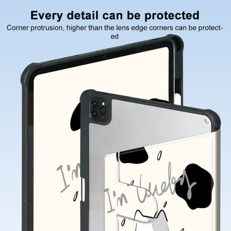 For iPad Air 11 2025 / 2024 3-Fold 360 Rotation Painted Leather Smart Tablet Case(Lucky Cat) by buy2fix