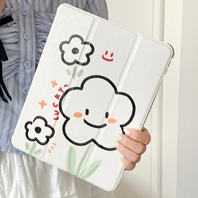 For iPad Air 11 2025 / 2024 3-Fold 360 Rotation Painted Leather Smart Tablet Case(Smile Flower) - iPad Pro 11 (2022/2021) Cases by buy2fix | Online Shopping UK | buy2fix
