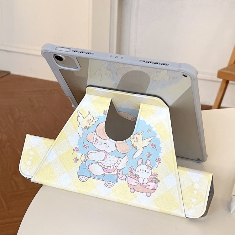 For iPad Air 11 2025 / 2024 3-Fold 360 Rotation Painted Leather Smart Tablet Case(Cycling Dog) - iPad Pro 11 (2022/2021) Cases by buy2fix | Online Shopping UK | buy2fix