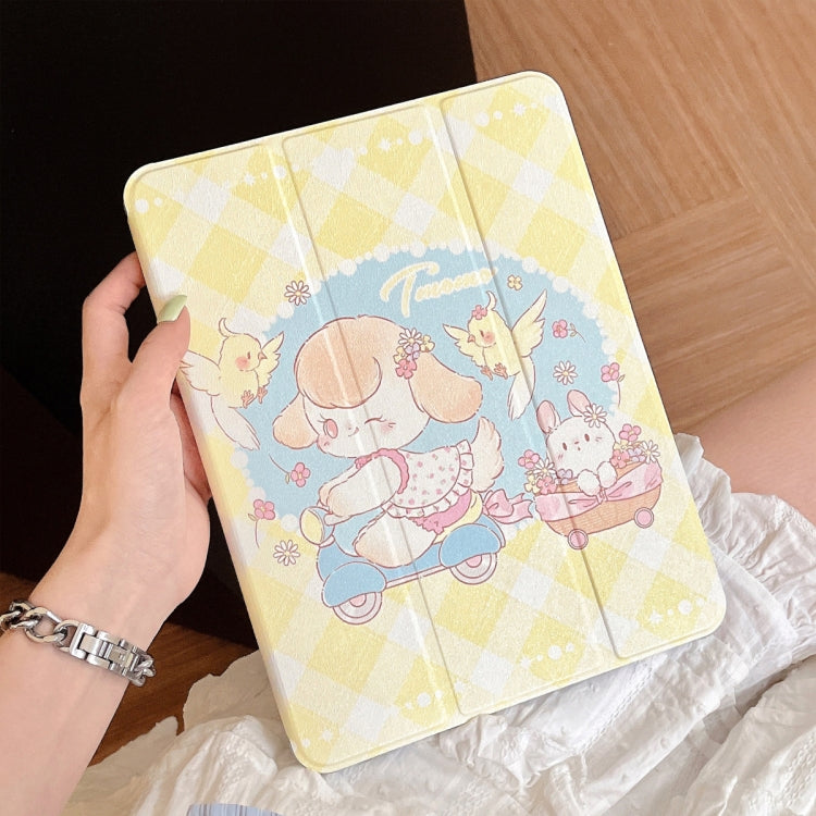 For iPad Air 11 2025 / 2024 3-Fold 360 Rotation Painted Leather Smart Tablet Case(Cycling Dog) - iPad Pro 11 (2022/2021) Cases by buy2fix | Online Shopping UK | buy2fix