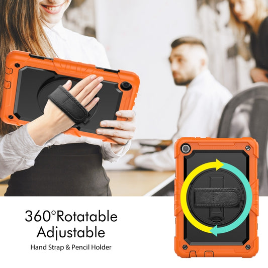 For Lenovo Tab M10 10.1 Gen 3rd Silicone Hybrid PC Tablet Case with Shoulder Strap(Orange) - Lenovo by buy2fix | Online Shopping UK | buy2fix