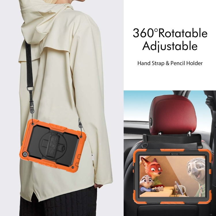 For Lenovo Tab M10 10.1 Gen 3rd Silicone Hybrid PC Tablet Case with Shoulder Strap(Orange) - Lenovo by buy2fix | Online Shopping UK | buy2fix