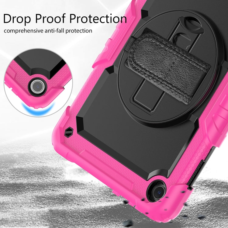 For Lenovo Tab M10 10.1 Gen 3rd Silicone Hybrid PC Tablet Case with Shoulder Strap(Rose Red) - Lenovo by buy2fix | Online Shopping UK | buy2fix