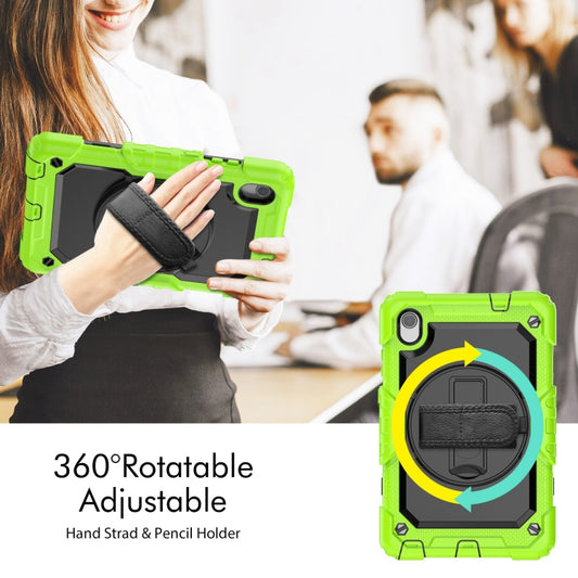 For Lenovo Tab M8 HD 2020/2019 Silicone Hybrid PC Tablet Case with Shoulder Strap(Yellow Green) - Lenovo by buy2fix | Online Shopping UK | buy2fix