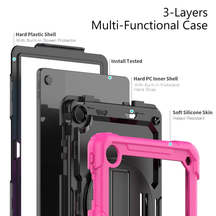For Lenovo Tab M10 Plus 10.6 Gen 3rd Silicone Hybrid PC Tablet Case with Shoulder Strap(Rose Red) - Lenovo by buy2fix | Online Shopping UK | buy2fix