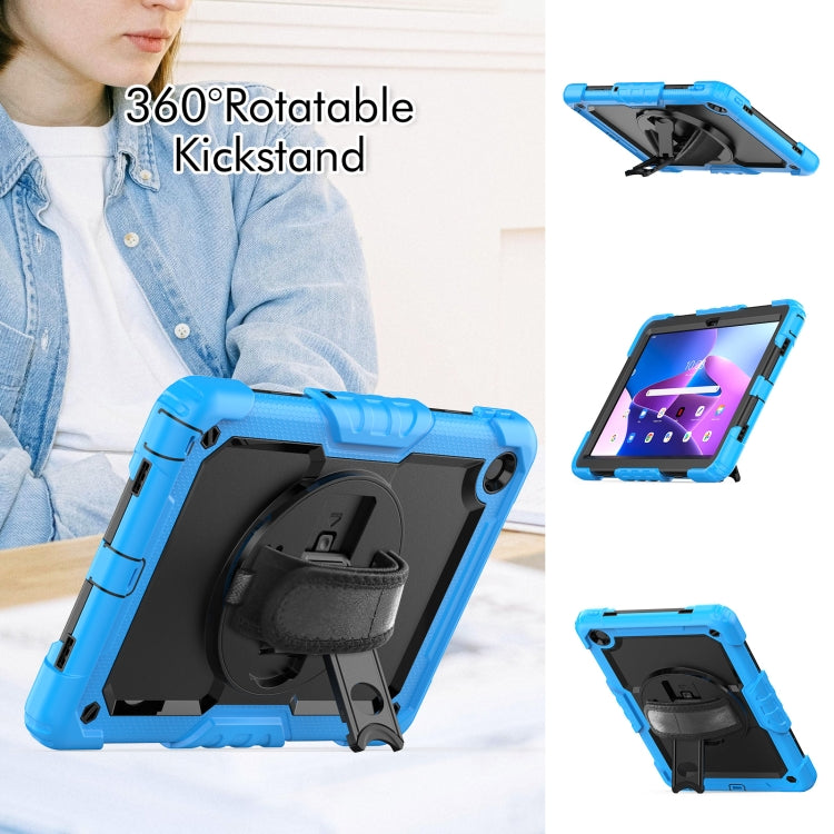 For Lenovo Tab M10 Plus 10.6 Gen 3rd Silicone Hybrid PC Tablet Case with Shoulder Strap(Light Blue) - Lenovo by buy2fix | Online Shopping UK | buy2fix