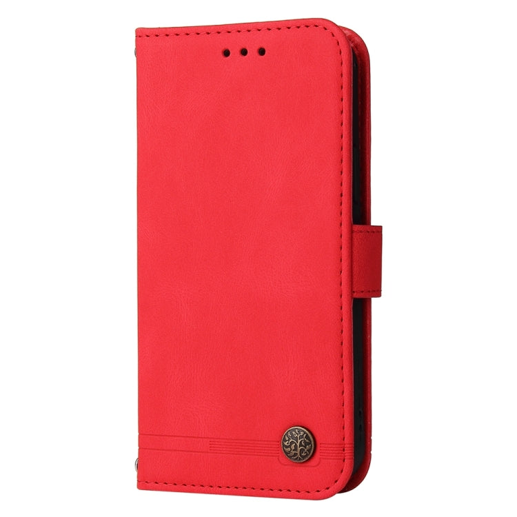 For Xiaomi 14 Skin Feel Life Tree Metal Button Leather Phone Case(Red) - Xiaomi Cases by buy2fix | Online Shopping UK | buy2fix