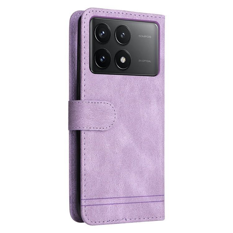For Xiaomi Redmi K70 / K70 Pro Skin Feel Life Tree Metal Button Leather Phone Case(Purple) - Xiaomi Cases by buy2fix | Online Shopping UK | buy2fix