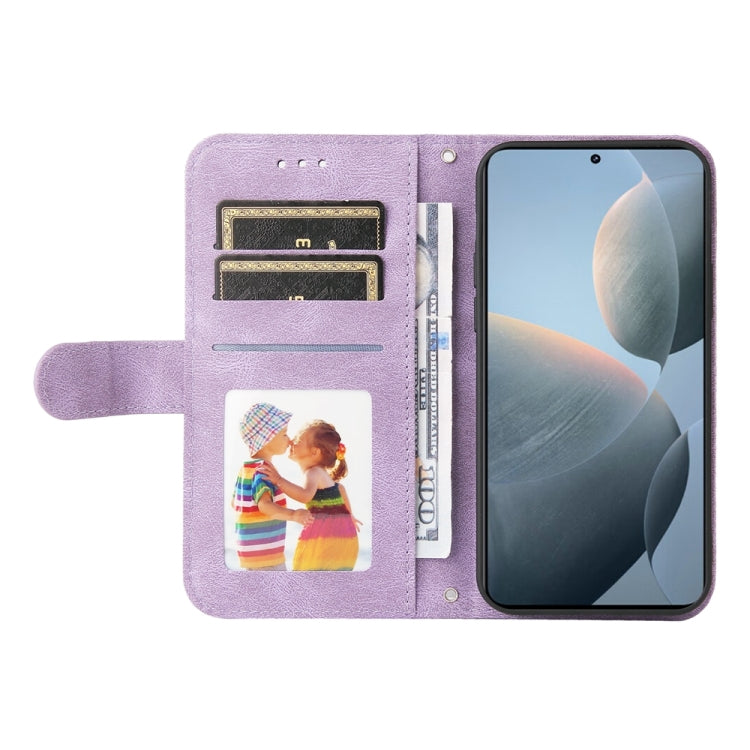 For Xiaomi Redmi K70 / K70 Pro Skin Feel Life Tree Metal Button Leather Phone Case(Purple) - Xiaomi Cases by buy2fix | Online Shopping UK | buy2fix