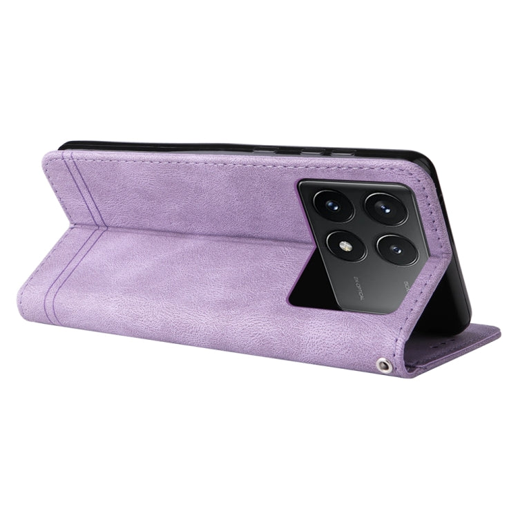 For Xiaomi Redmi K70 / K70 Pro Skin Feel Life Tree Metal Button Leather Phone Case(Purple) - Xiaomi Cases by buy2fix | Online Shopping UK | buy2fix