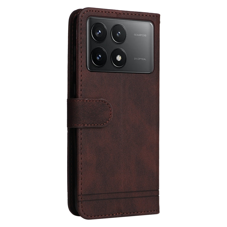 For Xiaomi Redmi K70 / K70 Pro Skin Feel Life Tree Metal Button Leather Phone Case(Brown) - Xiaomi Cases by buy2fix | Online Shopping UK | buy2fix