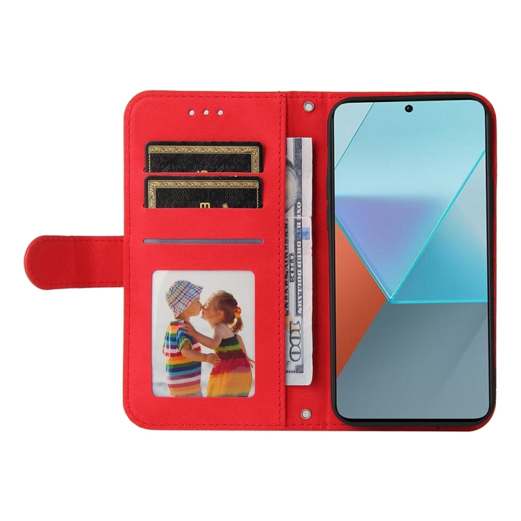 For Xiaomi Redmi Note13 Pro 5G Global Skin Feel Life Tree Metal Button Leather Phone Case(Red) - Xiaomi Cases by buy2fix | Online Shopping UK | buy2fix