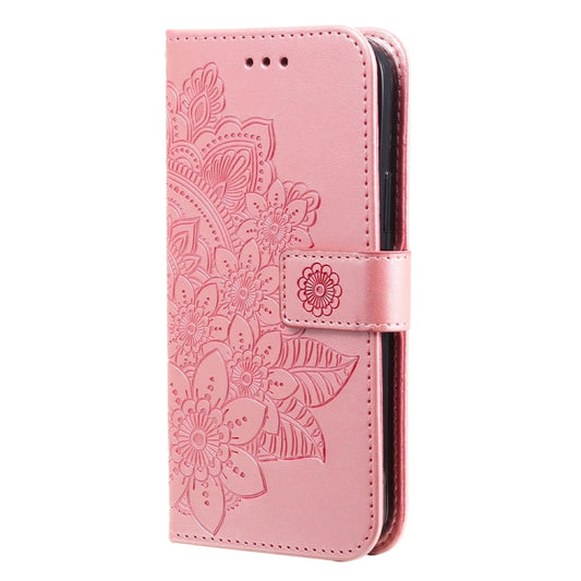 For Xiaomi 14 Pro 7-petal Flowers Embossing Leather Phone Case(Rose Gold) by buy2fix
