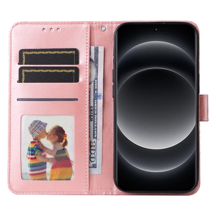 For Xiaomi 14 Ultra Embossed Sunflower Leather Phone Case(Rose Gold) - Xiaomi 14 Ultra Cases by buy2fix | Online Shopping UK | buy2fix
