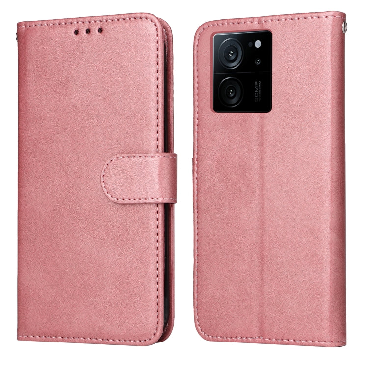 For Xiaomi 13T / Redmi K60 Ultra Classic Calf Texture Flip Leather Phone Case(Rose Gold) - Xiaomi Cases by buy2fix | Online Shopping UK | buy2fix
