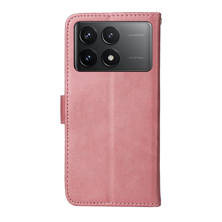 For Xiaomi Redmi K70 / K70 Pro Classic Calf Texture Flip Leather Phone Case(Rose Gold) - Xiaomi Cases by buy2fix | Online Shopping UK | buy2fix